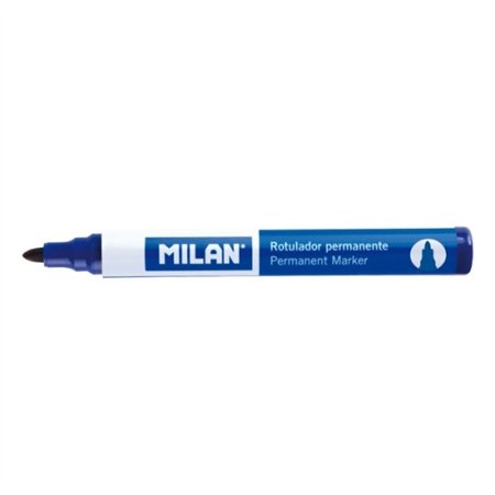 Marcador permanente Milan - Ponta redonda de 4 mm - Tinta à base de álcool - Azul