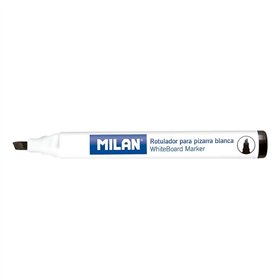 Marcadores para quadro branco Milan com ponta chanfrada - Ponta de 1 a 4 mm - Tinta à base de álcool - Apagável a seco - Preto