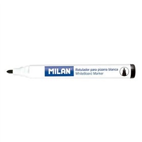 Marcadores para quadro branco Milan com ponta redonda - Ponta de 4,7 mm - Tinta à base de álcool - Apagável a seco - Preto