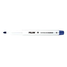 Marcador para quadro branco Milan com ponta redonda - Ponta de 3,7 mm - Tinta à base de álcool - Apagável a seco - Azul