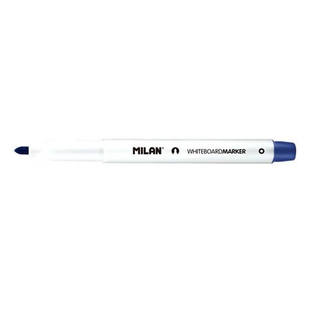 Marcador para quadro branco Milan com ponta redonda - Ponta de 3,7 mm - Tinta à base de álcool - Apagável a seco - Azul