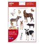 Adesivos realistas de animais de fazenda da Apli - 144 adesivos em 12 folhas - Adesivo removível - Ideal para desenvolver a coor