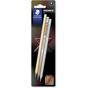 Conjunto de 3 Lápis de Grafite HB Staedtler Norix - Madeira Preta - Design Inteligente
