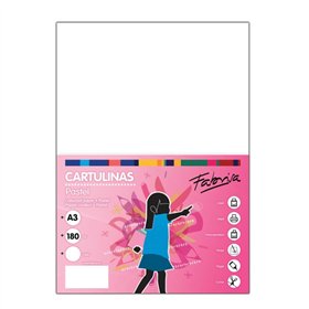 Pacote com 25 folhas de cartão Fabrisa, 180 g/m² - Tamanho A3 - Branco