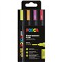 Conjunto de 4 Marcadores de Tinta Posca PC-5M - Ponta de 1,8 a 2,5 mm - Tinta à base de água - Não permanente - Resistente à luz