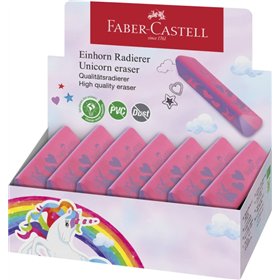 Borracha Faber-Castell Unicorn sem PVC - Formato triangular ergonômico - Não deixa resíduos - Apaga com facilidade e limpeza