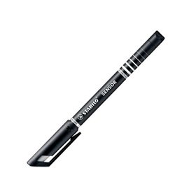 Marcador Stabilo Sensor com Ponta Fina e Almofada - Espessura da Linha de 0,3 mm - Preto