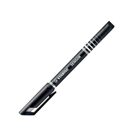 Marcador Stabilo Sensor com Ponta Fina e Almofada - Espessura da Linha de 0,3 mm - Preto