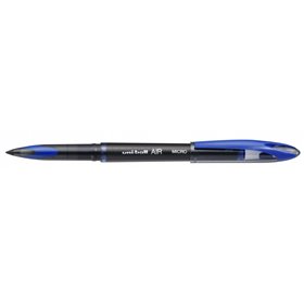Caneta Rollerball Uni-ball AIR MICRO UBA-188-M - Ponta de acetato de 0,5 mm - Tinta pigmentada resistente à água e à luz - Azul