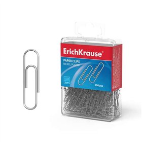 Erichkrause Caixa com 200 Presilhas Metálicas Niqueladas de 28mm - Alta Resistência e Durabilidade - Resistente à Corrosão - Cor