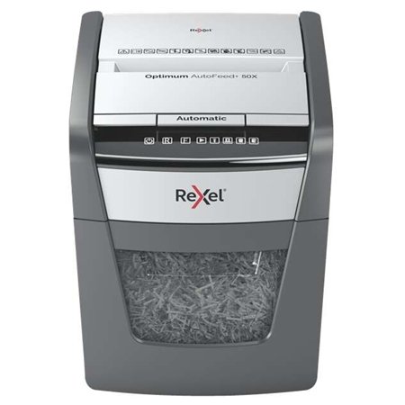 Destruidora de Papel Automática Rexel Optimum AutoFeed 50X com Corte de Partículas P-4 - Alimentação Automática para 50 Folhas e