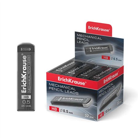 Pacote com 20 pontas de reposição Erichkrause Megapolis Concept 0,5 mm HB - Pretas