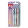 Apli Pocket Gel - Pacote com 3 Mini Canetas de Tinta Gel Retráteis - Tinta Azul - Corpos em Cores Pastel Variadas