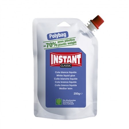 Cola instantânea branca clássica 250g em embalagem plástica - Adequada para uso infantil e/ou doméstico - Sem solventes - Cor br