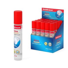 Cola líquida extra Erichkrause 55ml - Com aplicador de silicone macio - Alta capacidade adesiva - Atóxica - Resistente ao frio -
