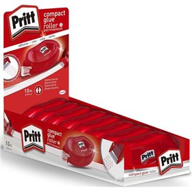 Adesivo permanente Pritt Compact Roller 8,4 mm x 10 m - Aplicação limpa - Preciso e reciclável