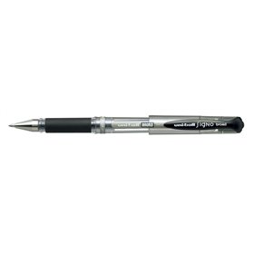 Caneta Rollerball Uni-ball Signo Broad UM-153 com Tinta Gel - Ponta Esferográfica de 1mm - Empunhadura Emborrachada - Preta
