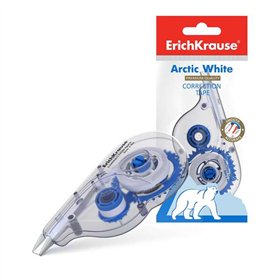 Fita Corretiva Branca Ártica Erichkrause 5mm x 8m - Secagem Instantânea - Permite Escrever Sobre a Correção - Controle com Fita 