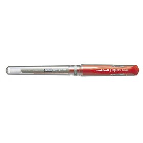 Caneta Rollerball Uni-ball Signo Broad UM-153 com Tinta Gel - Ponta Esferográfica de 1mm - Empunhadura Emborrachada - Vermelha