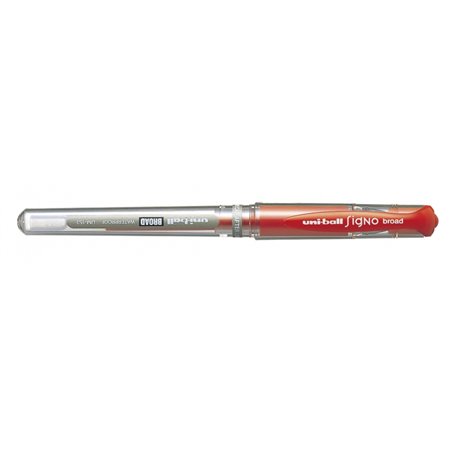Caneta Rollerball Uni-ball Signo Broad UM-153 com Tinta Gel - Ponta Esferográfica de 1mm - Empunhadura Emborrachada - Vermelha