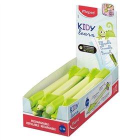 Caneta mágica apagável Maped Kidy Learning com guia para o dedo - Modelo Camaleão - Tinta azul - Recomendada para crianças de 4 