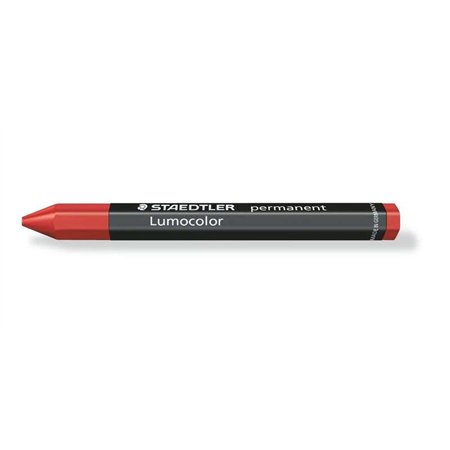 Lápis de cera permanente hexagonal Staedtler Lumocolor Omnigraph 236 - À prova d'água - Diâmetro aproximado de 12 mm - Vermelho