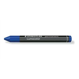 Lápis de cera permanente hexagonal Staedtler Lumocolor Omnigraph 236 - À prova d'água - Diâmetro aproximado de 12 mm - Azul