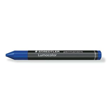 Lápis de cera permanente hexagonal Staedtler Lumocolor Omnigraph 236 - À prova d'água - Diâmetro aproximado de 12 mm - Azul