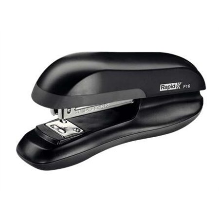 Grampeador de mesa Rapid F16 - Capacidade para até 30 folhas - Abre, fecha e grampeia - Preto