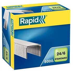 Caixa de grampos Rapid Comfort com 5000 unidades para uso 24 horas por dia, 6 dias por semana - até 20 folhas - arame flexível -