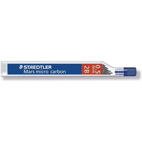 Tubo com 12 minas de grafite Staedtler Mars Micro Carbon 250 - Dureza 2B - Espessura da linha 0,5 mm - Alta resistência