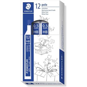 Tubo Staedtler Polo 257 com minas de grafite - Grau HB - Espessura da linha 0,5 mm