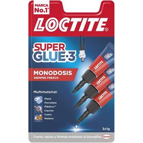 Kit com 3 Mini Colas Loctite Original - 1g - Tripla Resistência - Adesivo Transparente - Colagem e Resistência Instantâneas - 22
