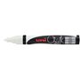 Marcador de giz líquido Uni-ball PWE-5M - Ponta cônica de 1,8 a 2,5 mm - Apagável com água - Resistente à chuva - Branco