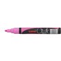 Marcador de giz líquido Uni-ball PWE-5M - Ponta cônica de 1,8 a 2,5 mm - Apagável com água - Resistente à chuva - Rosa