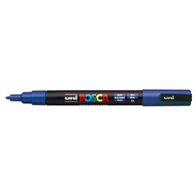 Marcador de tinta Posca PC-3M - Ponta cônica de 0,9 a 1,3 mm - Tinta à base de água - Resistente à luz - Não permanente - Azul