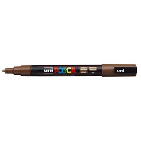 Marcador de tinta Posca PC-3M - Ponta cônica de poliéster 0,9-1,3 mm - Tinta à base de água - Resistente à luz - Cor marrom