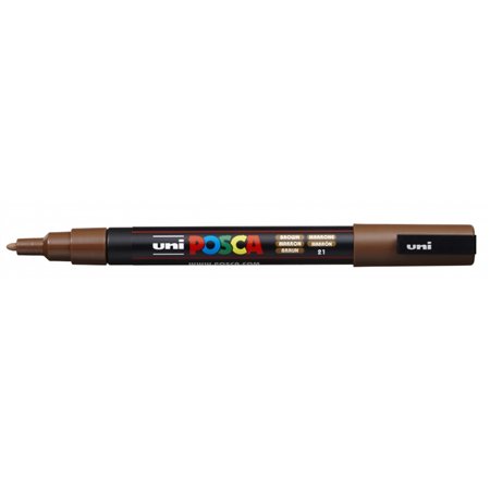 Marcador de tinta Posca PC-3M - Ponta cônica de poliéster 0,9-1,3 mm - Tinta à base de água - Resistente à luz - Cor marrom