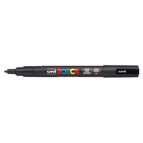 Marcador de tinta Posca PC-3M - Ponta cônica de poliéster de 0,9 a 1,3 mm - Tinta à base de água - Resistente à luz - Preto