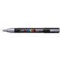 Marcador de tinta Posca PC-3M - Ponta cônica de poliéster de 0,9 a 1,3 mm - Tinta à base de água - Resistente à luz - Prata