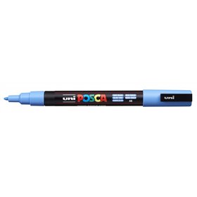 Marcador de tinta Posca PC-3M - Ponta cônica de 0,9 a 1,3 mm - Tinta à base de água - Resistente à luz - Não permanente - Azul c