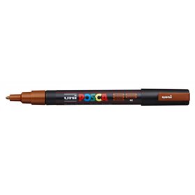 Marcador de tinta Posca PC-3M - Ponta cônica de 0,9 a 1,3 mm - Tinta à base de água - Resistente à luz - Não permanente - Cor br