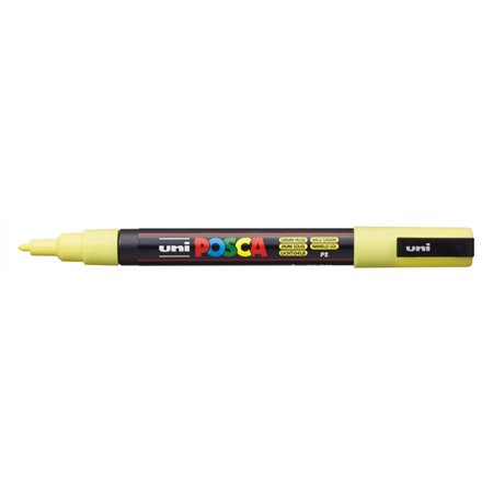 Marcador de tinta Posca PC-3M - Ponta cônica de 0,9 a 1,3 mm - Tinta à base de água - Resistente à luz - Amarelo Sol