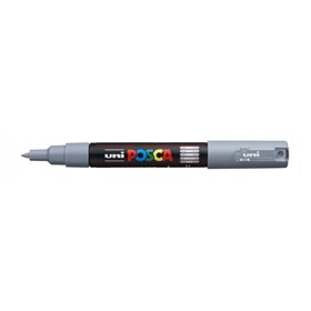 Marcador de tinta Posca PC-1M - Ponta cônica de 0,7 mm - Tinta à base de água - Resistente à luz - Cinza