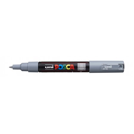 Marcador de tinta Posca PC-1M - Ponta cônica de 0,7 mm - Tinta à base de água - Resistente à luz - Cinza