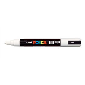 Marcador de tinta Posca PC-5M - Ponta redonda de 1,8 a 2,5 mm - Tinta à base de água - Resistente à luz - Branco