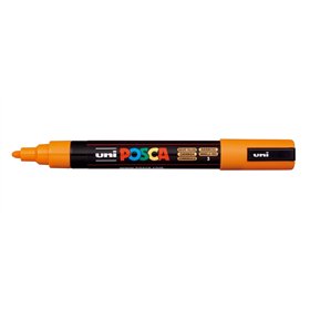 Marcador de tinta Posca PC-5M - Ponta redonda de 1,8 a 2,5 mm - Tinta à base de água - Resistente à luz - Não permanente - Laran