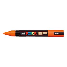 Marcador de tinta Posca PC-5M - Ponta de poliéster de 1,8 a 2,5 mm - Tinta à base de água - Resistente à luz - Laranja