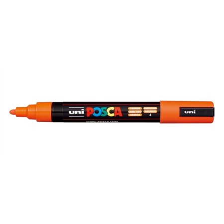 Marcador de tinta Posca PC-5M - Ponta de poliéster de 1,8 a 2,5 mm - Tinta à base de água - Resistente à luz - Laranja