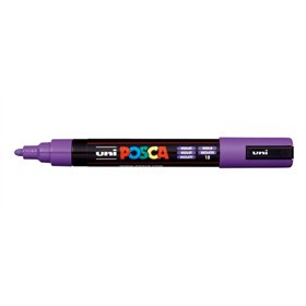 Marcador de tinta Posca PC-5M - Ponta redonda de 1,8 a 2,5 mm - Tinta à base de água - Resistente à luz - Não permanente - Viole